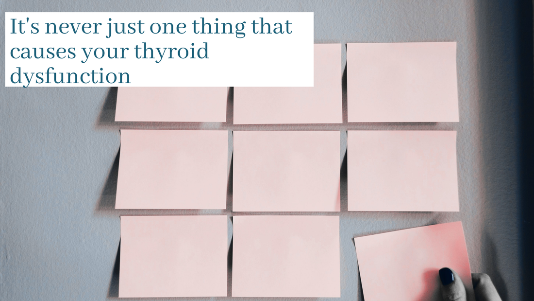 Pink sticky notes with thyroid quote